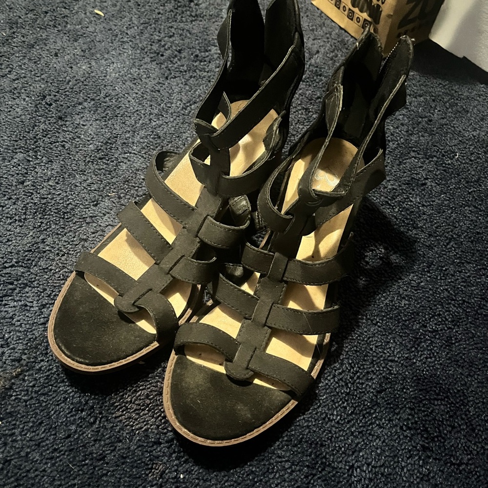 Justice Black Strappy Kids Dress Shoes
